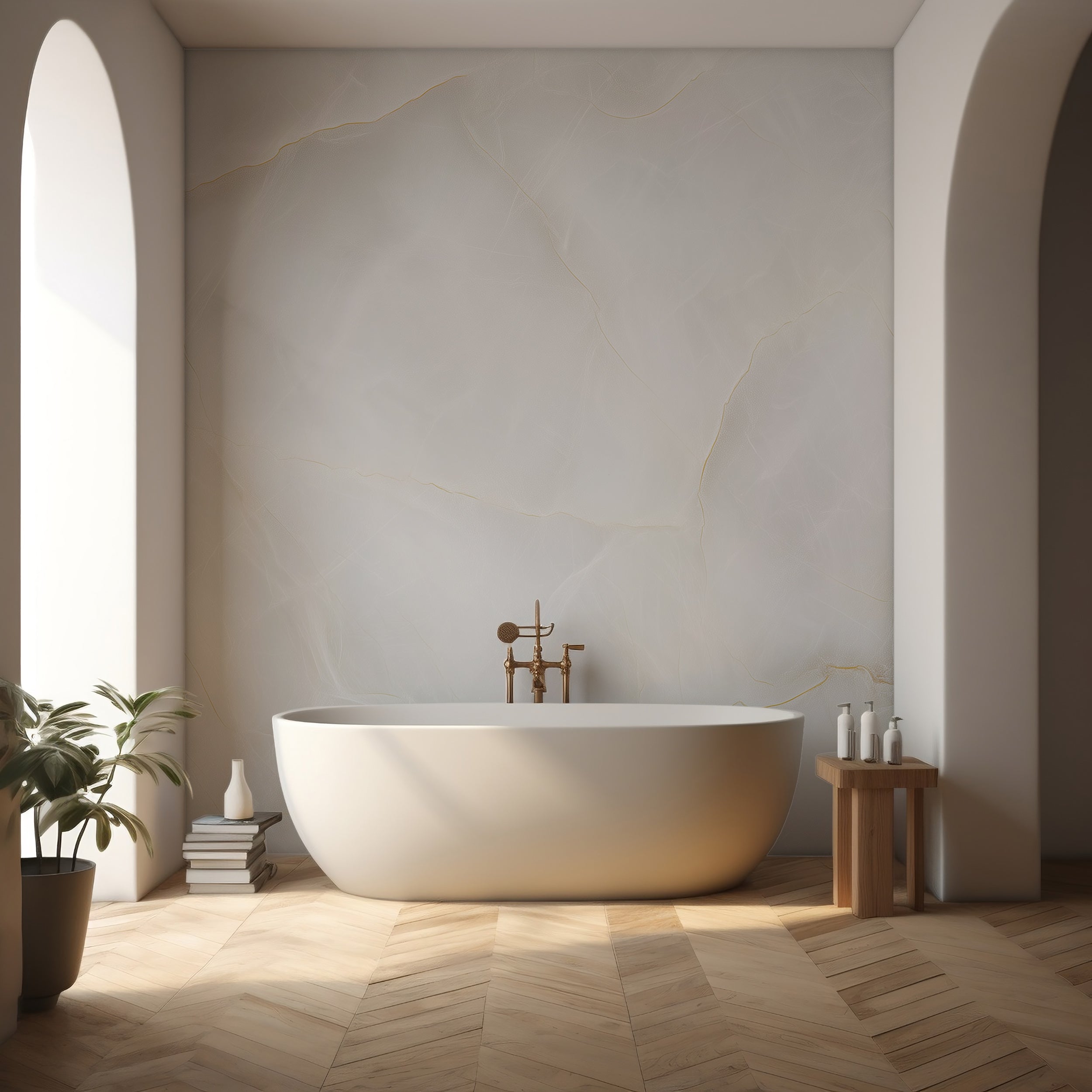 Light Cream Marble Mural in Bone Color Minimalist Stone Texture Peel and Stick Neutral Wallpaper