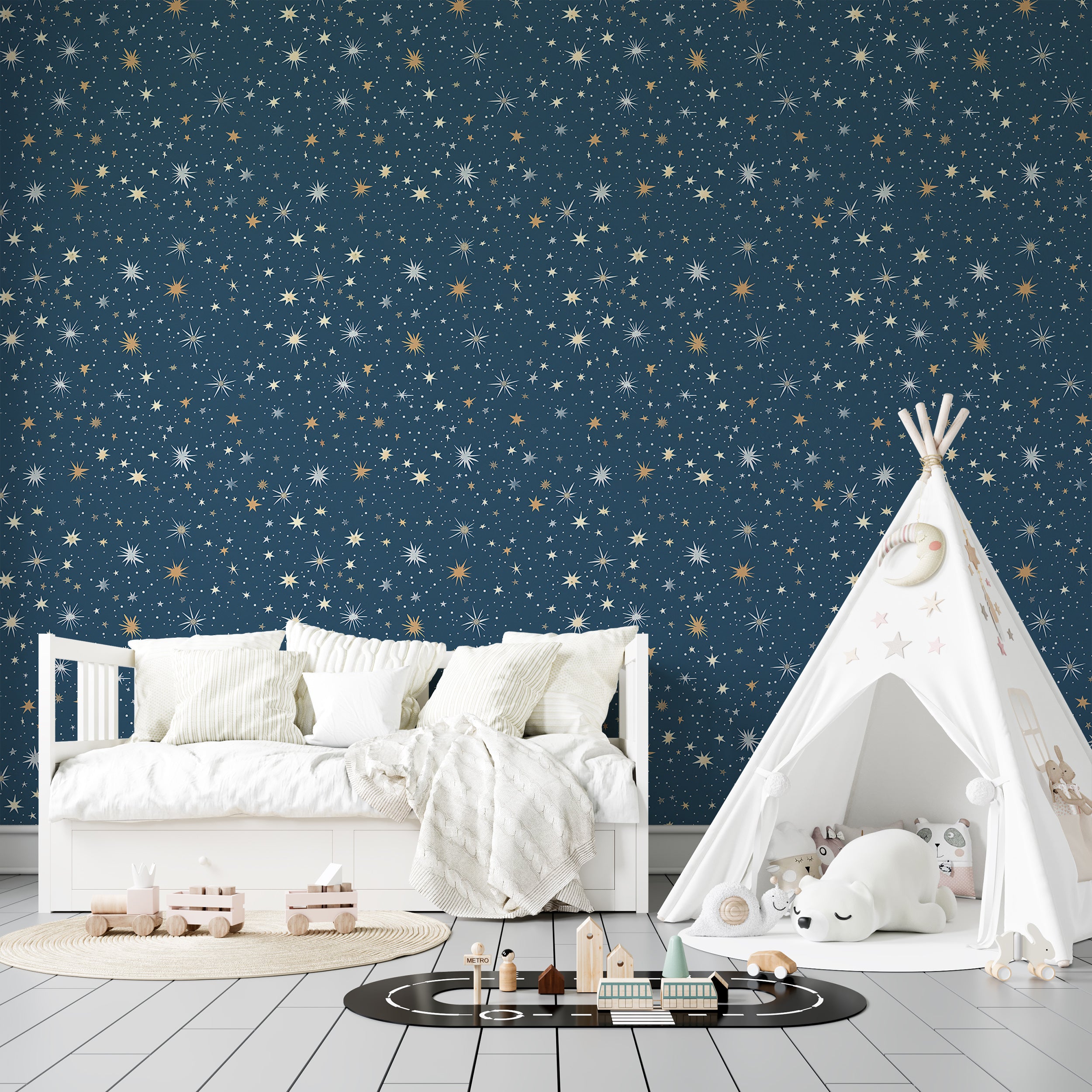 Peel and stick starry sky wallpaper