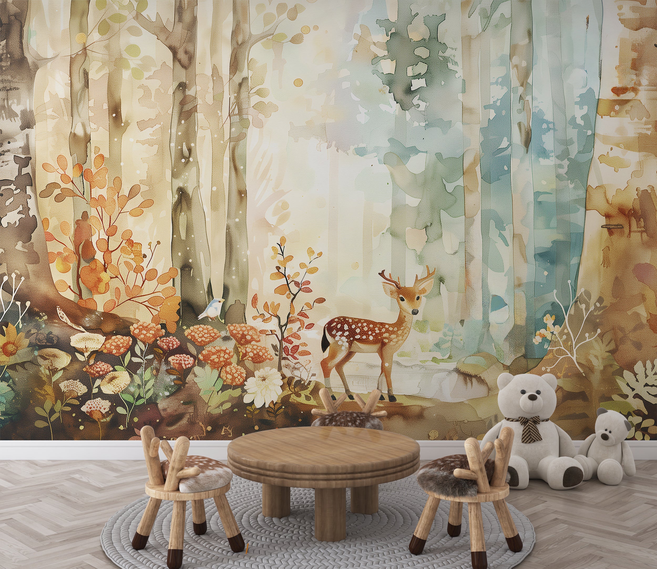 Magical woodland nursery wallpaper