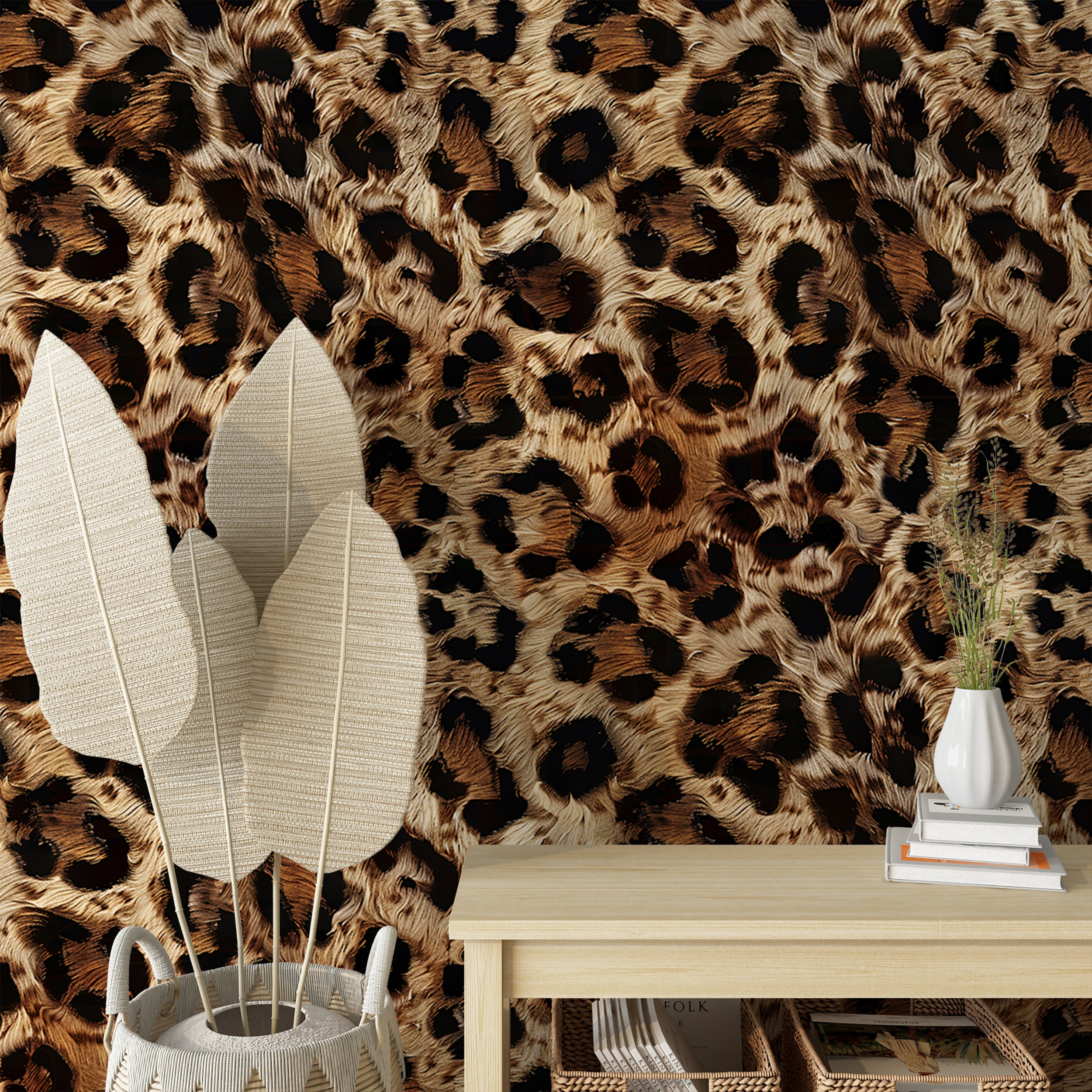 Animal skin pattern wallpaper for modern decor