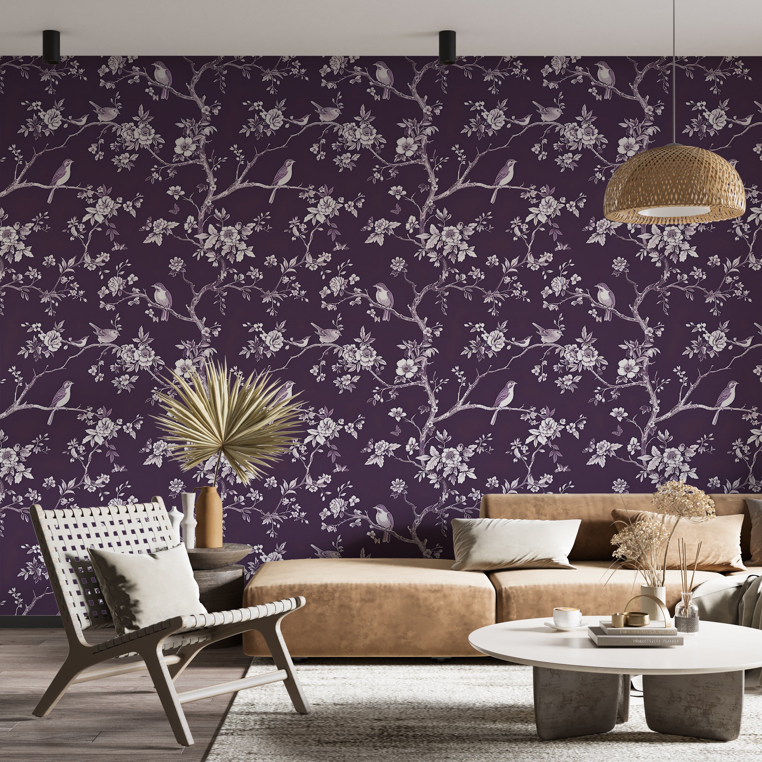 Luxurious botanical wallpaper for home decor