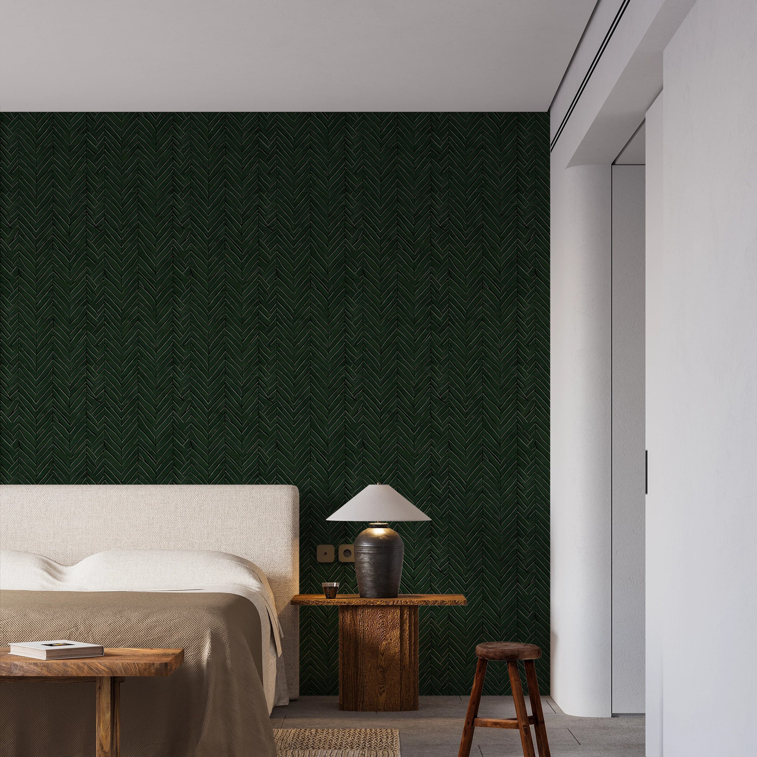 Vintage glamour dark green peel and stick wallpaper