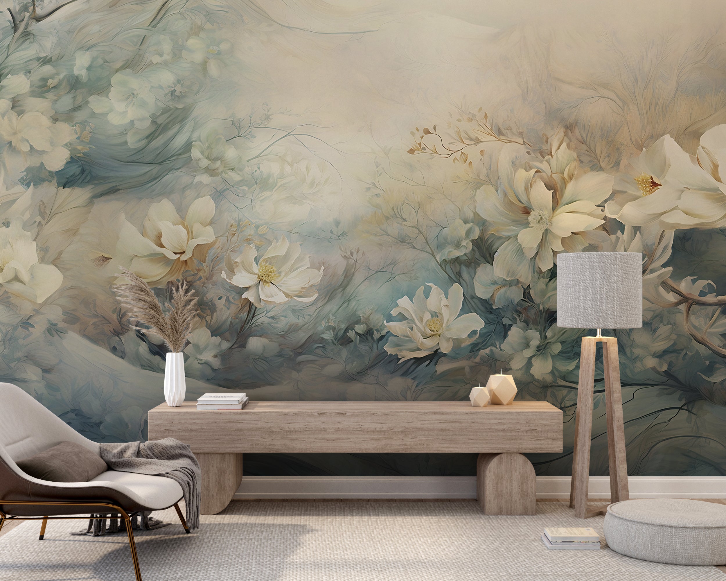 Elegant Floral Design in Wallpaper