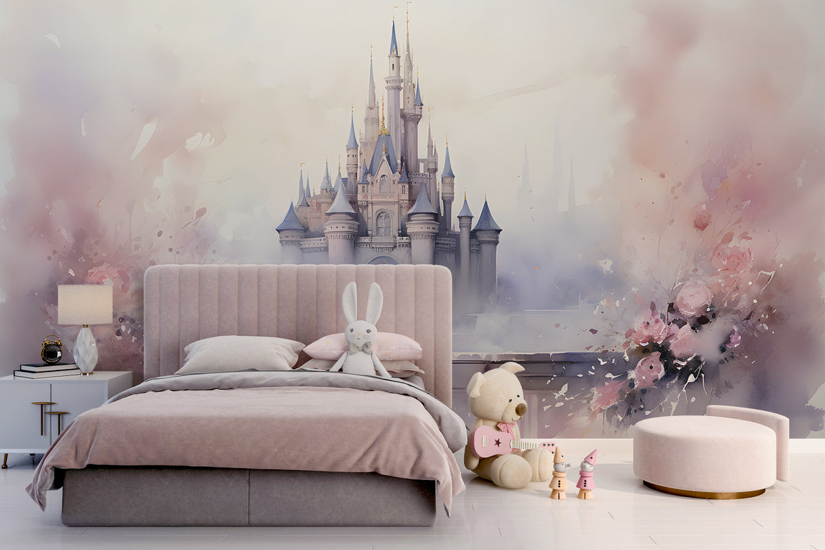Princess Castle Wall Mural - Nursery Fairytale Wallpaper