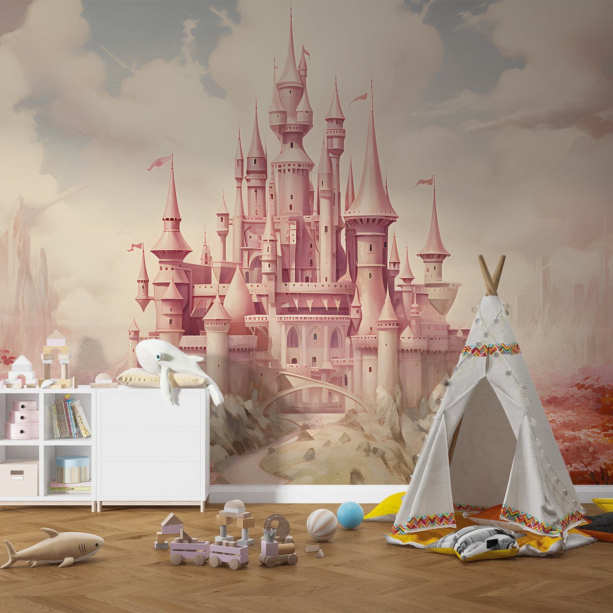 disney castle wallpaper mural
