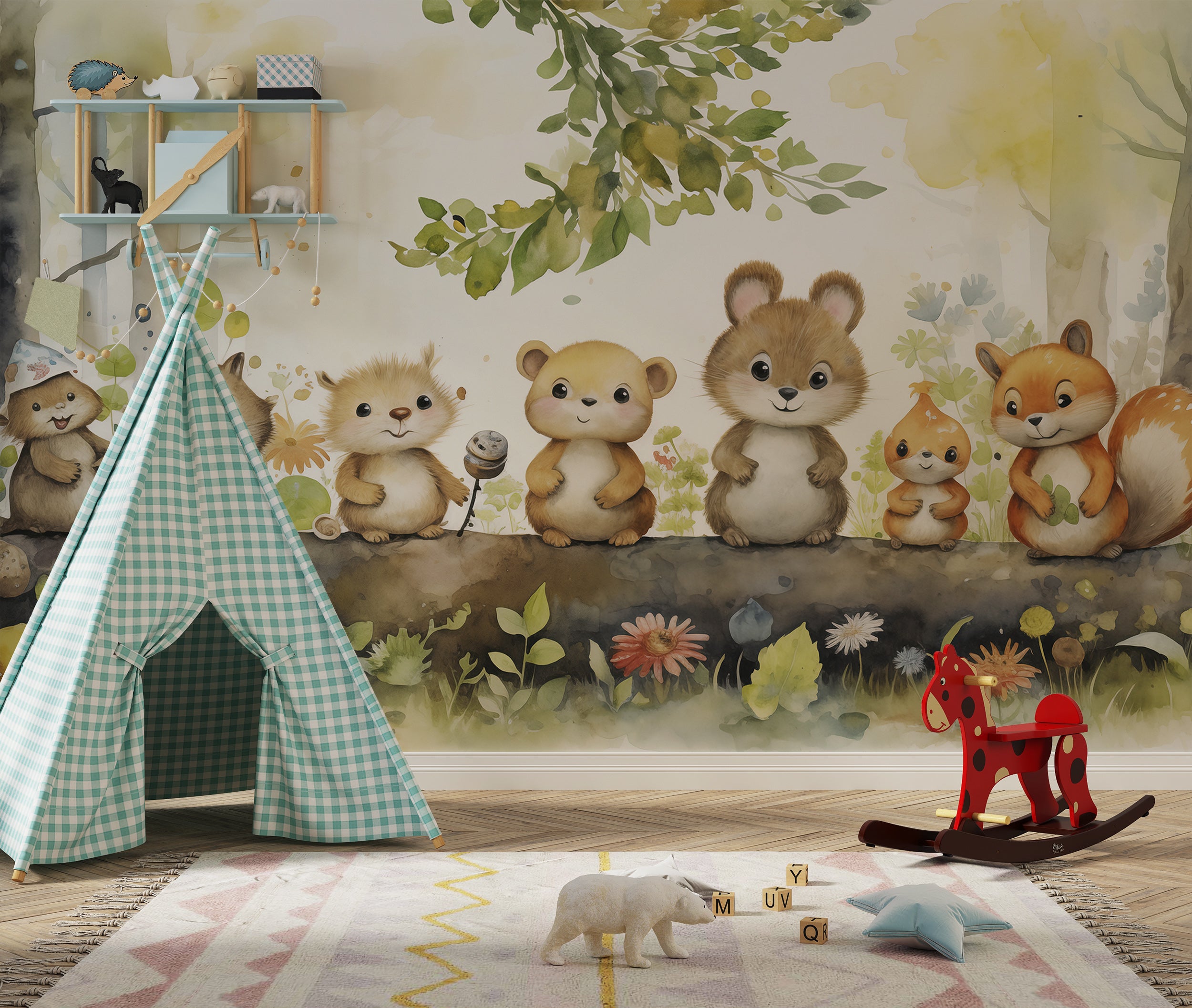 PVC-Free Woodland Animal Wall Covering
