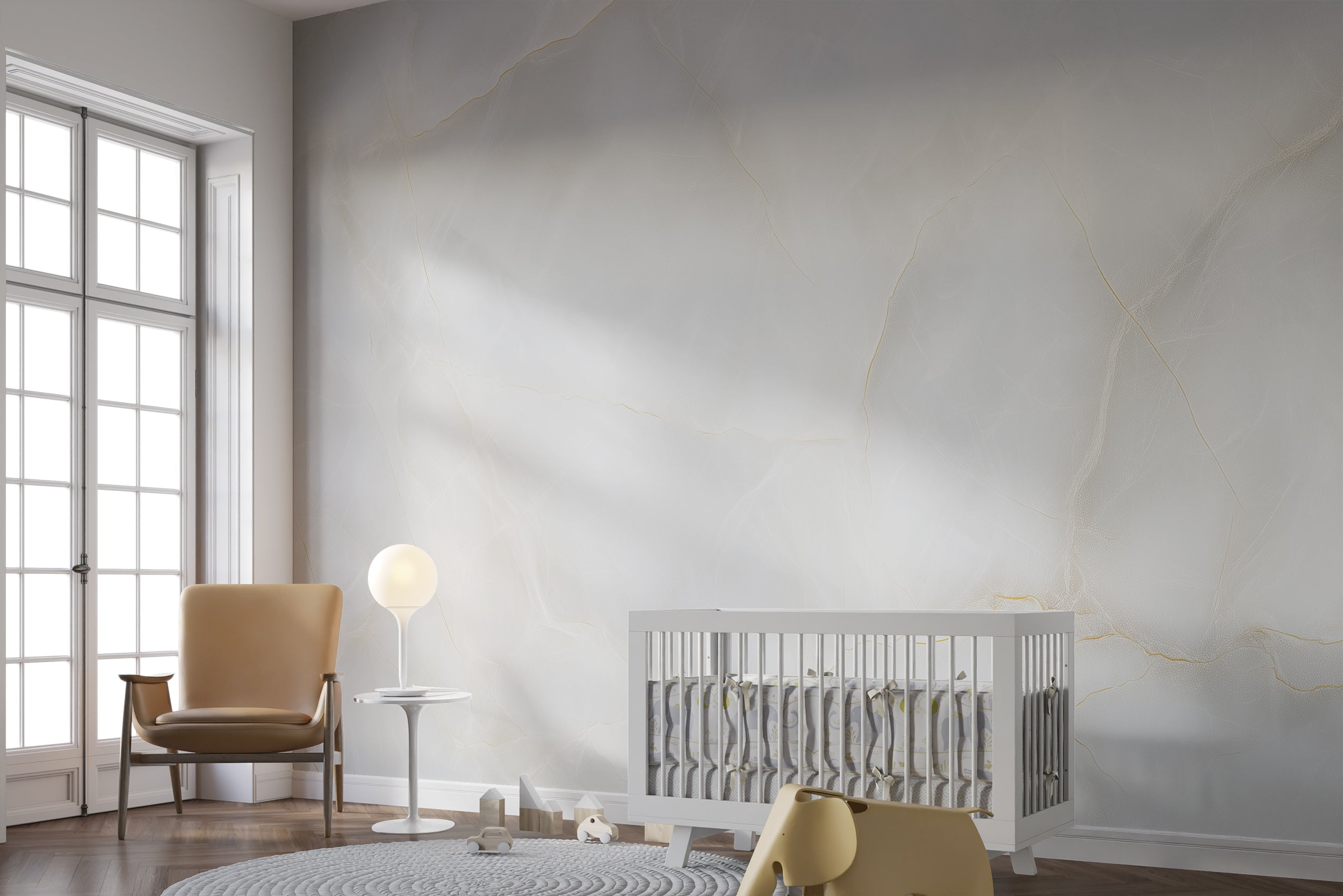 Light Cream Marble Mural in Bone Color Minimalist Stone Texture Peel and Stick Neutral Wallpaper