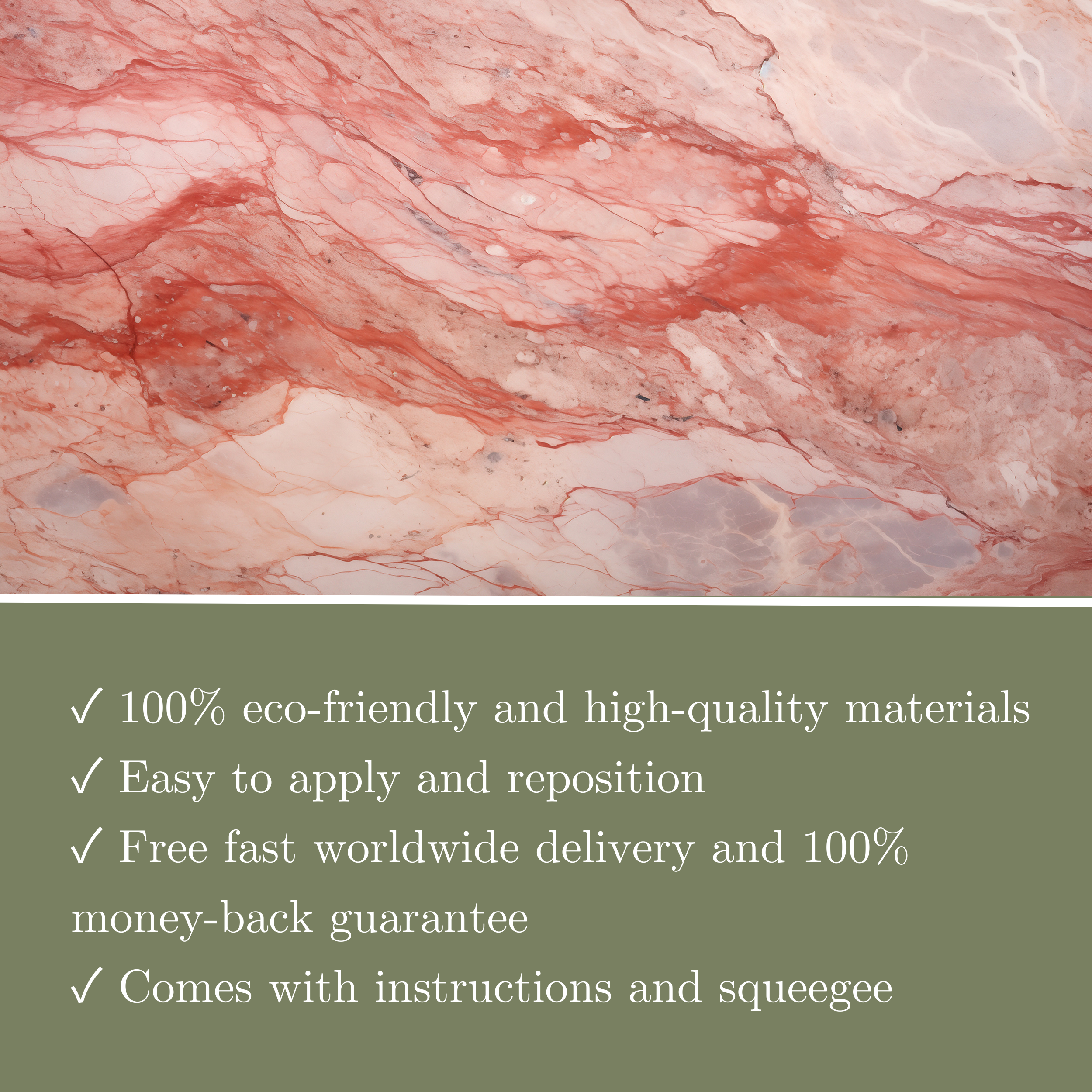 Removable Red and Pink Marble Wallpaper